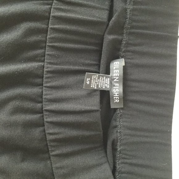 Eileen Fisher Black Knit Faux Wrap Skirt - Picture 4 of 4